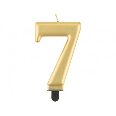 Žvakutė skaičius Auksinis 7 (8cm) Žvakutė skaičius Auksinis 7 (8cm)