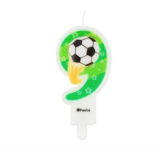 Žvakutė skaičius 9 'Futbolas" (8cm) Žvakutė skaičius 9 'Futbolas" (8cm)