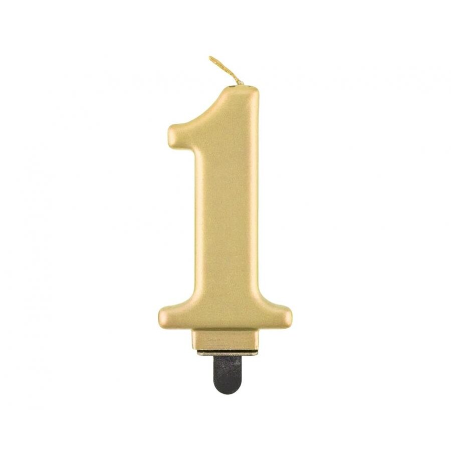 Žvakutė skaičius Auksinis 1 (8cm) Žvakutė skaičius Auksinis 1 (8cm)