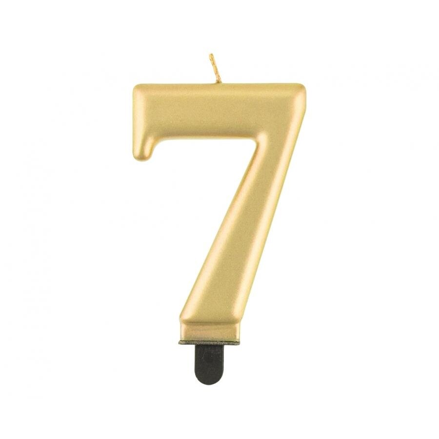 Žvakutė skaičius Auksinis 7 (8cm) Žvakutė skaičius Auksinis 7 (8cm)